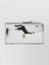 ALEXANDER MCQUEEN SKULL-EMBELLISHED METALLIC-EFFECT WALLET