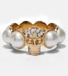 Alexander Mcqueen Ring With Shimmering Crystals In Gold