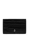 Alexander Mcqueen Skull-embossed Cardholder In Black