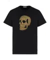 Alexander Mcqueen Skull Embellished Crewneck T-shirt In Black