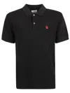 Alexander Mcqueen Inverted Skull Polo Shirt In Black