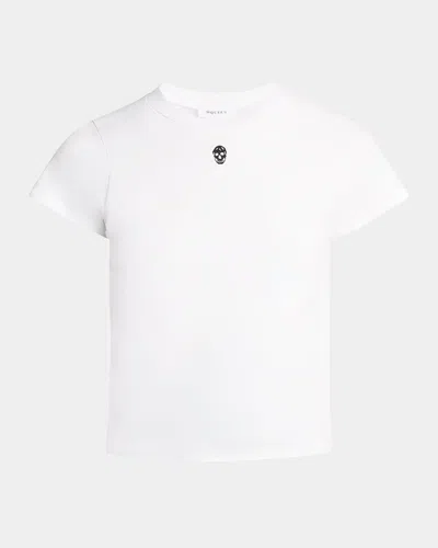 ALEXANDER MCQUEEN SKULL EMBROIDERED SHORT-SLEEVE T-SHIRT