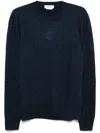 Alexander Mcqueen Melange Wool Blend Sweater In Blue
