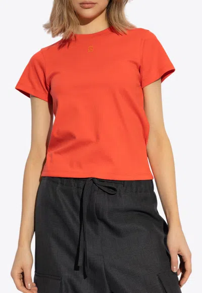 Alexander Mcqueen Skull Embroidered T-shirt In Red