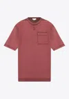 Alexander Mcqueen Mcqueen Skull Embroidered Pocket T-shirt In Burgundy