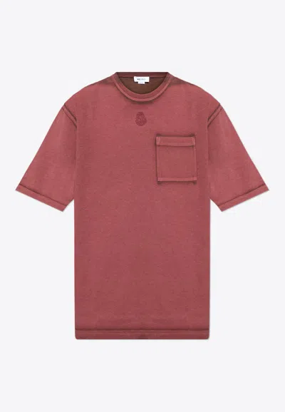 Alexander Mcqueen Skull Embroidered T-shirt In Burgundy