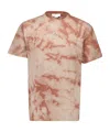 Alexander Mcqueen Skull Embroidered Tie-dyed T-shirt In Neutral