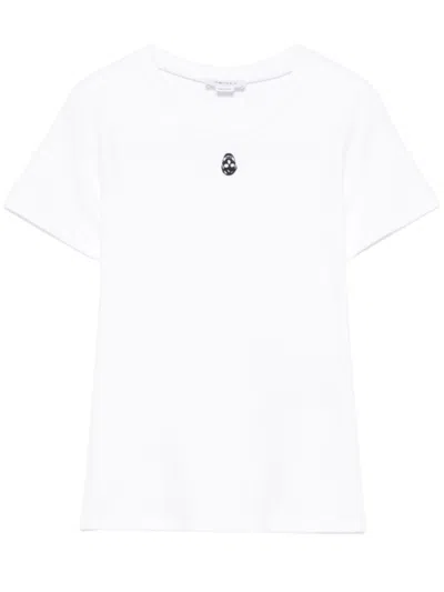ALEXANDER MCQUEEN ALEXANDER MCQUEEN SKULL EMBROIDERED WHITE COTTON T-SHIRT