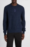Alexander Mcqueen Men's Melange Wool Blend Sweater In Navy/indigo
