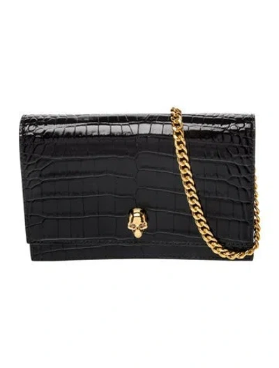 Pre-owned Alexander Mcqueen Skull Evening Bag In Black