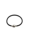 Alexander Mcqueen Rubber Cord Skull Bracelet In Black