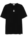 Alexander Mcqueen Mcqueen Flocked 'skull' T Shirt In Black