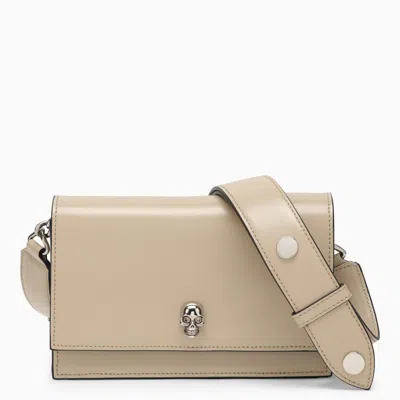 Alexander Mcqueen Skull Foldover-top Shoulder Bag In Neutrals