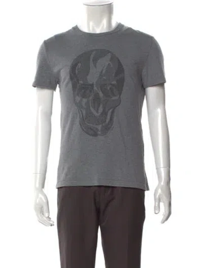 Pre-owned Alexander Mcqueen Skull Graphic Print T-shirt In Gray