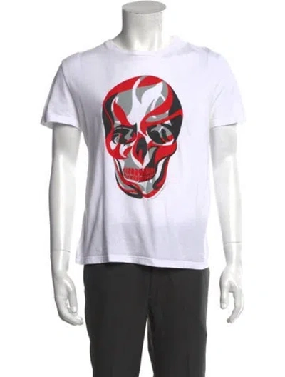Pre-owned Alexander Mcqueen Skull Graphic Print T-shirt In White