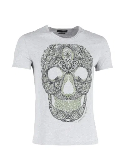 Pre-owned Alexander Mcqueen Skull Graphic T-shirt In Gray
