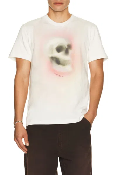 Alexander Mcqueen Skull Haze Tee Shirt In White