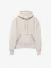 Alexander Mcqueen Embroidered-skull Hooded Sweatshirt In Light Ivory