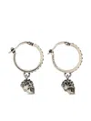 Alexander Mcqueen Skull Hoop Earrings In Metallic