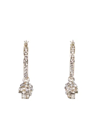 Alexander Mcqueen Skull Hoop Earrings In Gold