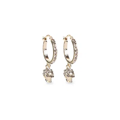 Alexander Mcqueen Skull Hoop Earrings Women In Gray