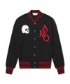 Alexander Mcqueen Skull Intarsia Bomber Jacket In Black