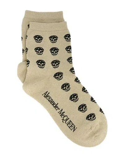 Alexander Mcqueen Skull-intarsia Glitter Socks Woman Socks & Hosiery Multicolored Size S Cotton, Pol In Fantasy