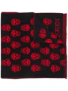 Alexander Mcqueen Scarf With Jacquard Pattern In Black