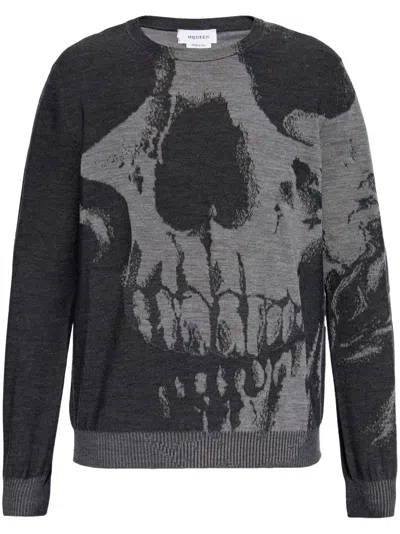 ALEXANDER MCQUEEN SKULL-INTARSIA SWEATER
