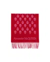 Alexander Mcqueen Reversible Skull-jacquard Wool Scarf In Red