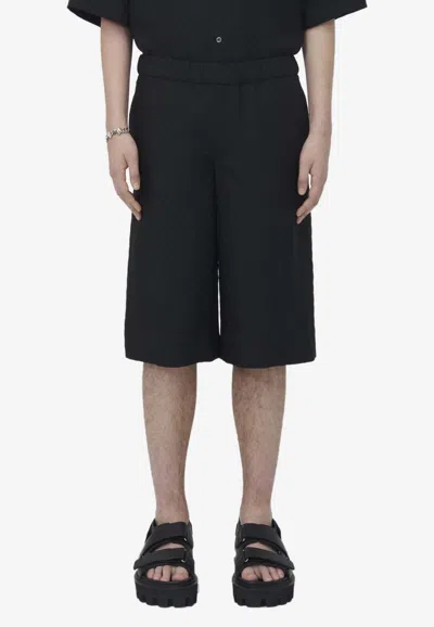 Alexander Mcqueen Skull Jacquard Bermuda Shorts In Black