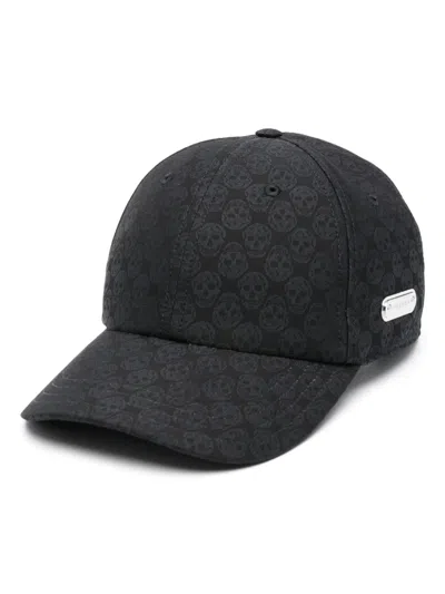 Alexander Mcqueen Skull-jacquard Cap In Black