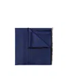 Alexander Mcqueen Skull-jacquard Fringed Scarf In Blue