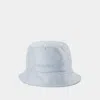 Alexander Mcqueen Light Blue Bucket Hat With Skull Pattern In Blue