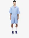 Alexander Mcqueen Skull Jacquard Shorts In Blue