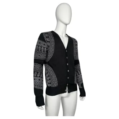 Pre-owned Alexander Mcqueen Skull Knit Cardigan In Black