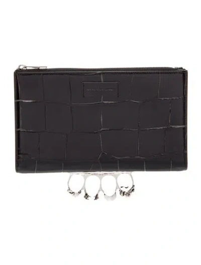 Pre-owned Alexander Mcqueen Skull Knuckle Clutch In Black