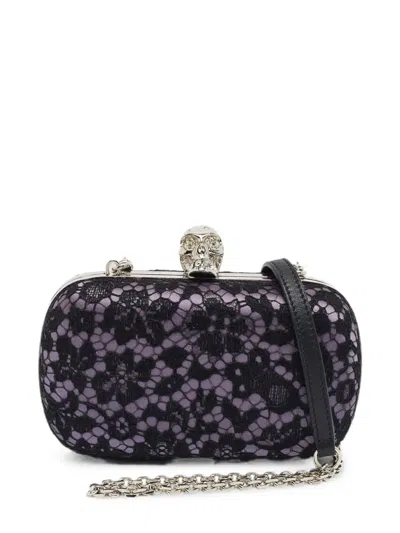 Pre-owned Alexander Mcqueen Skull Lace Clutch Bag In Black