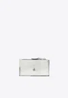 Alexander Mcqueen Skull Laminated Leather Wallet In Metallic