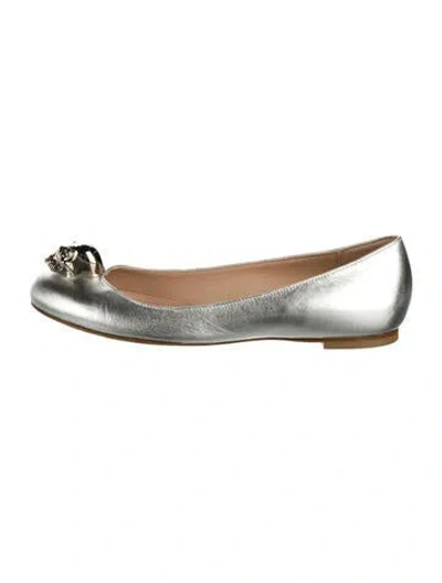 Pre-owned Alexander Mcqueen Skull Leather Ballet Flats