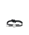 Alexander Mcqueen Skull Braided Leather Cord Bracelet Accessories In Black