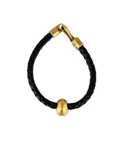 Alexander Mcqueen Skull Leather Bracelet In Black