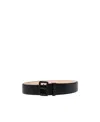 Alexander Mcqueen Skull Leather Buckle Belt In Black