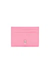 Alexander Mcqueen Skull Leather Card Holder In Pink