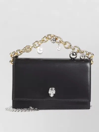 Alexander Mcqueen Skull Leather Clutch Chain Handle