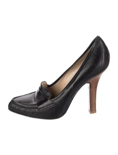 Pre-owned Alexander Mcqueen Skull Leather Pumps In Black