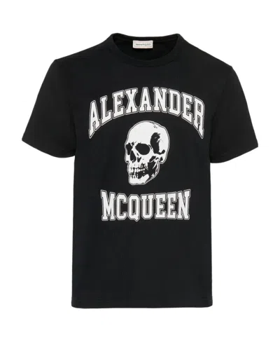 ALEXANDER MCQUEEN ALEXANDER MCQUEEN LOGO PRINTED CREWNECK T-SHIRT