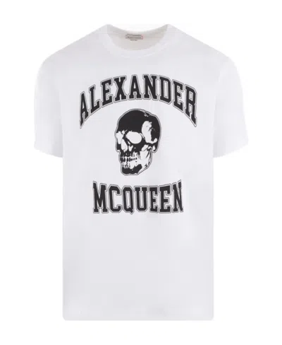ALEXANDER MCQUEEN ALEXANDER MCQUEEN LOGO PRINTED CREWNECK T-SHIRT