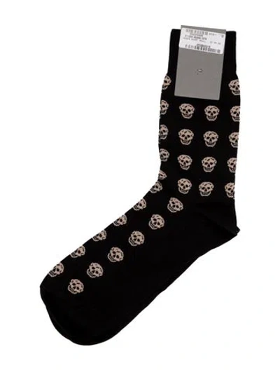 Pre-owned Alexander Mcqueen Skull Long Socks In Black