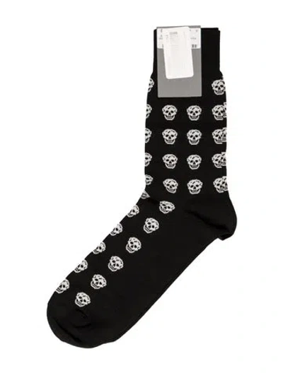 Pre-owned Alexander Mcqueen Skull Long Socks In Black